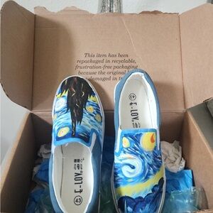 Kids Shoes - Blue Artistic Design